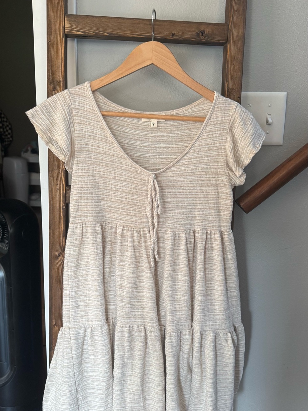See You Monday Cream Striped Dress